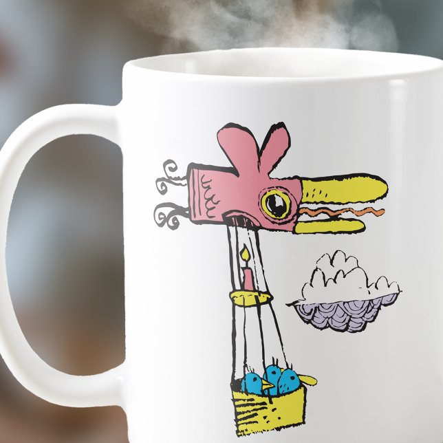 Retro Wacky Bird Hot Air Balloon  Coffee Mug (Creator Uploaded)