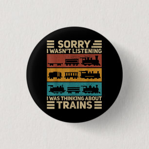 Retro Wagon Train Lover Model Railroad Conductor F Button