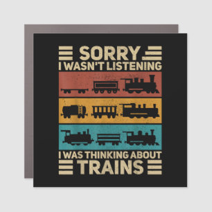 Retro Wagon Train Lover Model Railroad Conductor F Car Magnet