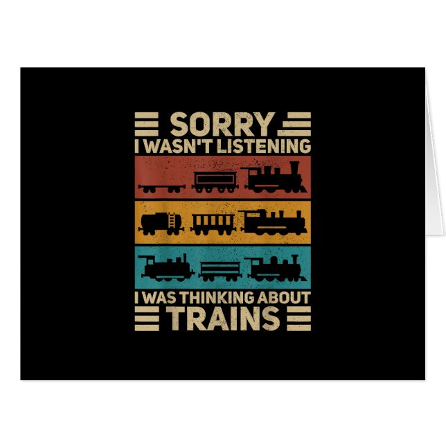Retro Wagon Train Lover Model Railroad Conductor F Cards (Front Horizontal)
