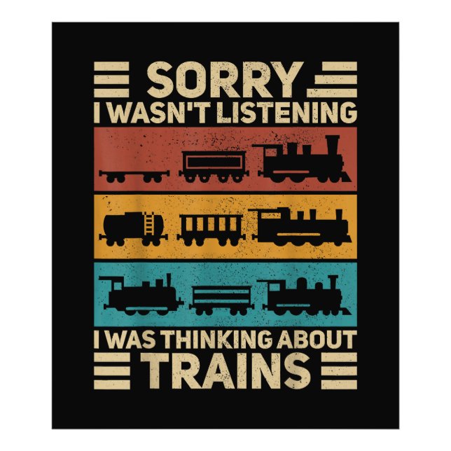 Retro Wagon Train Lover Model Railroad Conductor F Photo Print (Front)