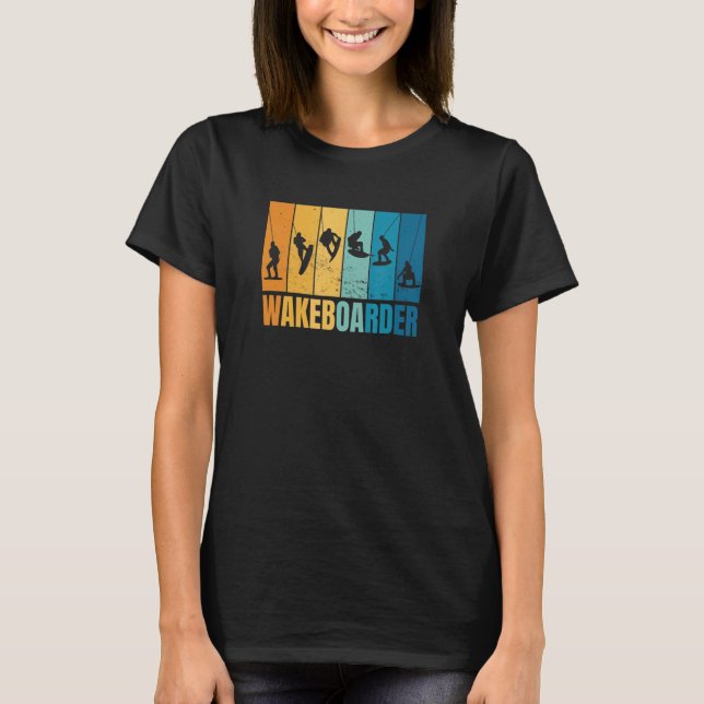 Retro Wakeboard For Wakeboarding T-Shirt (Front)