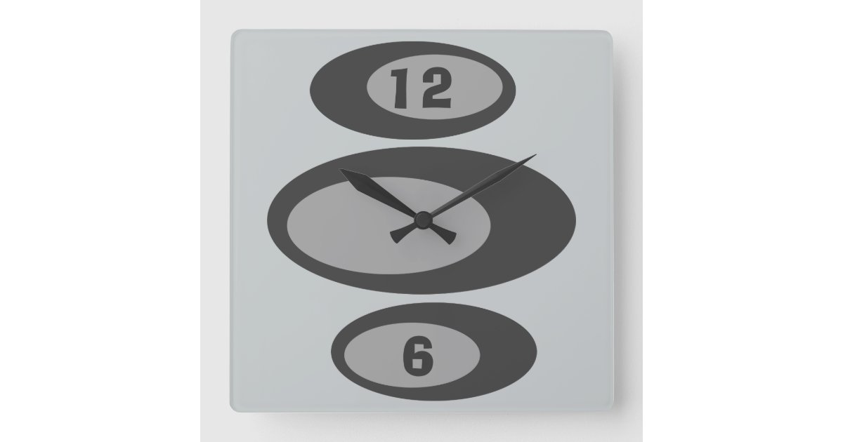Retro Wall Clock Changeable Background Color! Zazzle