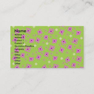 Retro Wallpaper Lime Green & Pink Business Card