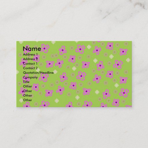 Customizable Retro Wallpaper Lime Green &amp; Pink Business Cards