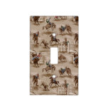 Retro Wallpaper Rodeo Cowboy Light Switch Plate at Zazzle