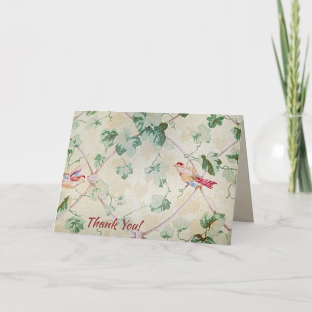 retro wallpaper thank you card (Front)