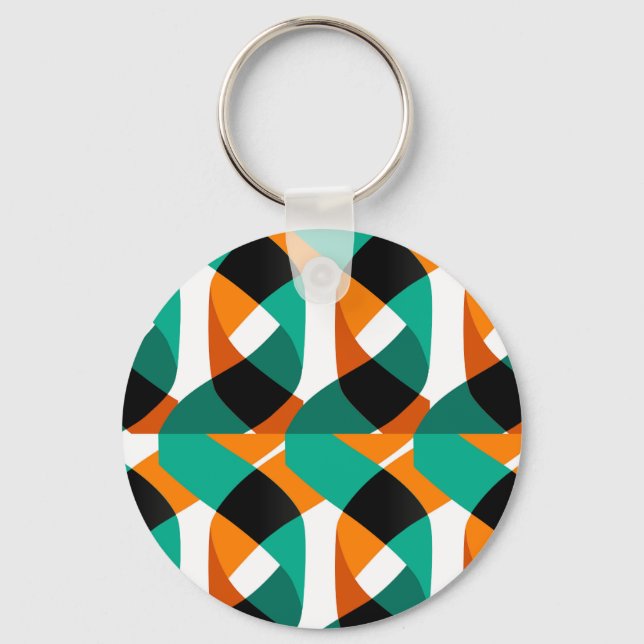 Retro Wallpaper: Vintage Design Keychain (Front)