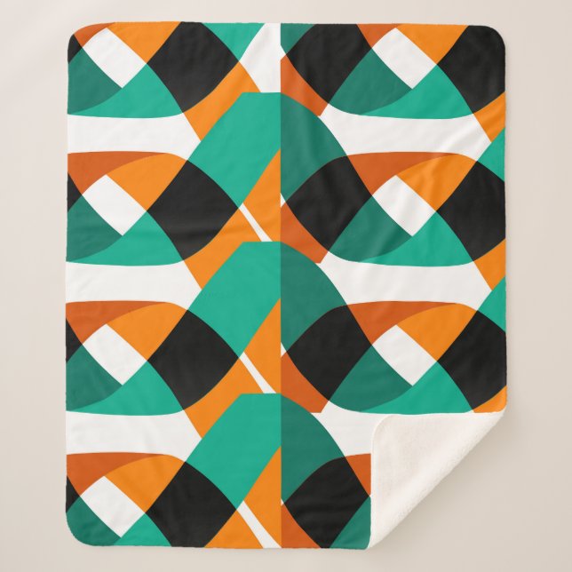 Retro Wallpaper: Vintage Design Sherpa Blanket (Front)