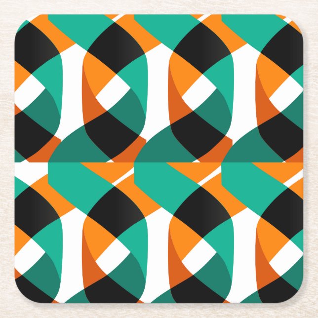 Retro Wallpaper: Vintage Design Square Paper Coaster (Front)