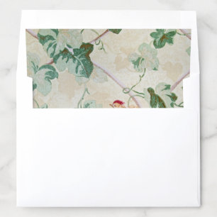 retro wallpaper with ivy pattern envelope liner