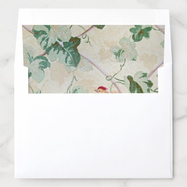 retro wallpaper with ivy pattern envelope liner (In Envelope)