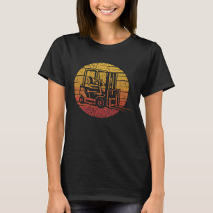 Retro Warehouse Driver Reach Truck Pro Forklift Op T-Shirt