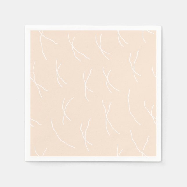 Retro Warm Abstract Dashes | Light Apricot Napkins (Front)