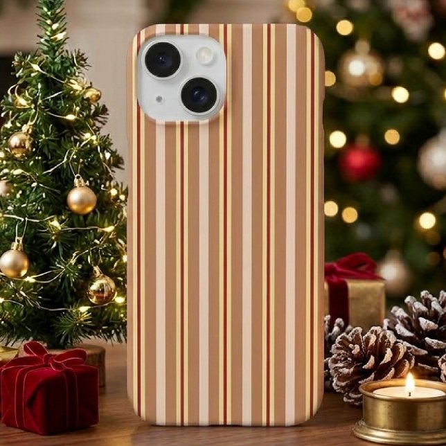 Retro Warm Autumn Stripe Pattern Iphone Case (Creator Uploaded)