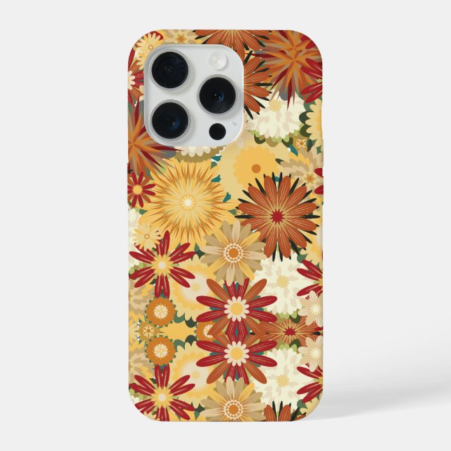 Retro Warm Floral Pattern Phone Case (Back)