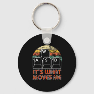 Retro Wasd Gaming Keys Funny Pc Gamer Design Keychain