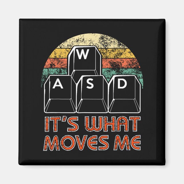 Retro Wasd Gaming Keys Funny Pc Gamer Design  Magnet (Front)