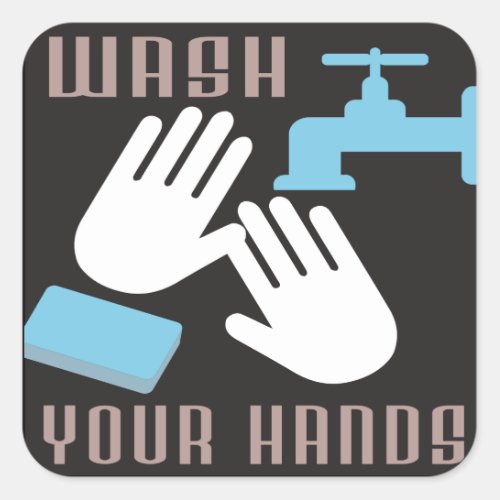 Retro Wash Your Hands Sticker