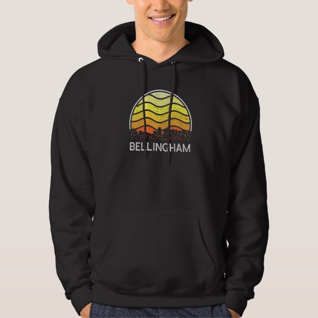 Retro Washington Bellingham Visitors Skyline Vinta Hoodie (Front)