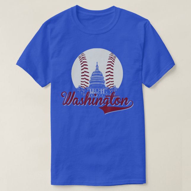 Retro Washington DC Baseball National Mall Silhoue T-Shirt (Design Front)