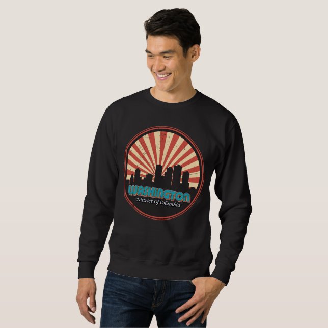 Retro Washington DC State Skyline Souvenir Vintage Sweatshirt (Front Full)