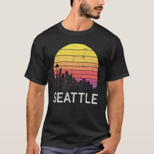 Vintage Downtown Seattle Shirt Baseball Retro Washington