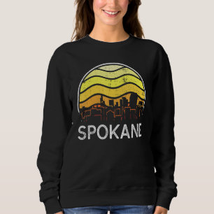 Retro Washington Spokane Visitors Skyline Vintage Sweatshirt