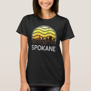 Retro Washington Spokane Visitors Skyline Vintage T-Shirt