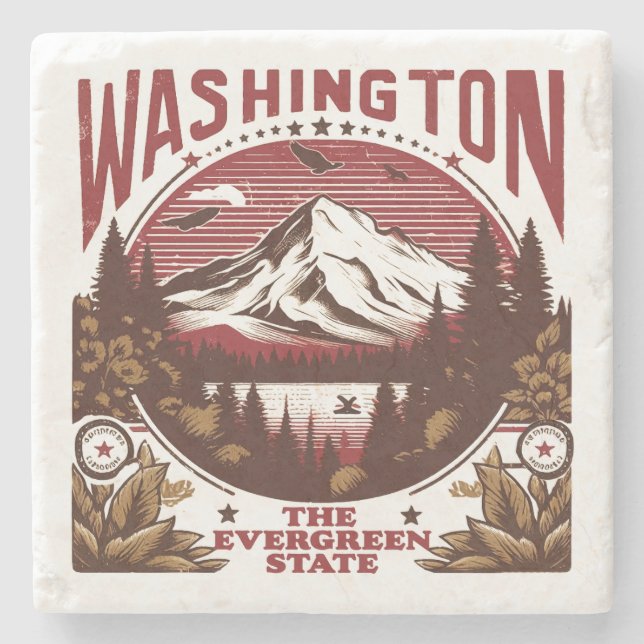 Retro Washington Stone Coaster (Front)