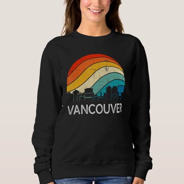 Retro Washington Vancouver Skyline Vintage Urban S Sweatshirt (Front)
