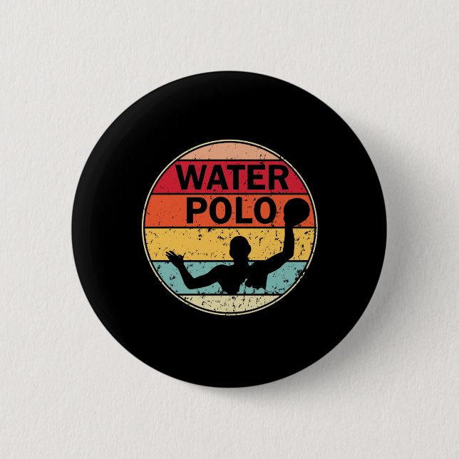 Retro Water Polo - Vintage H2 Polo Waterpolo Button (Front)