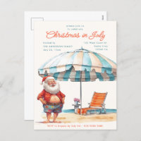 Retro Watercolor Christmas in July Summer Party