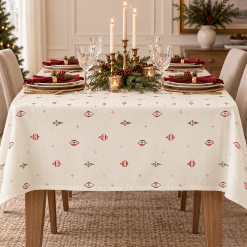 Retro Watercolor Ornament Christmas Tablecloth