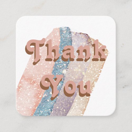 retro watercolor stripes thank you package insert