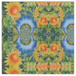 Retro Watercolor Sunflower fields Fabric