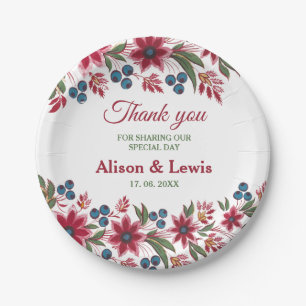Retro Watercolour Florals Paper Plates