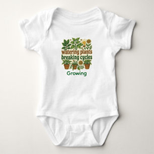 Retro Watering Plants Breaking Cycles Mental Healt Baby Bodysuit