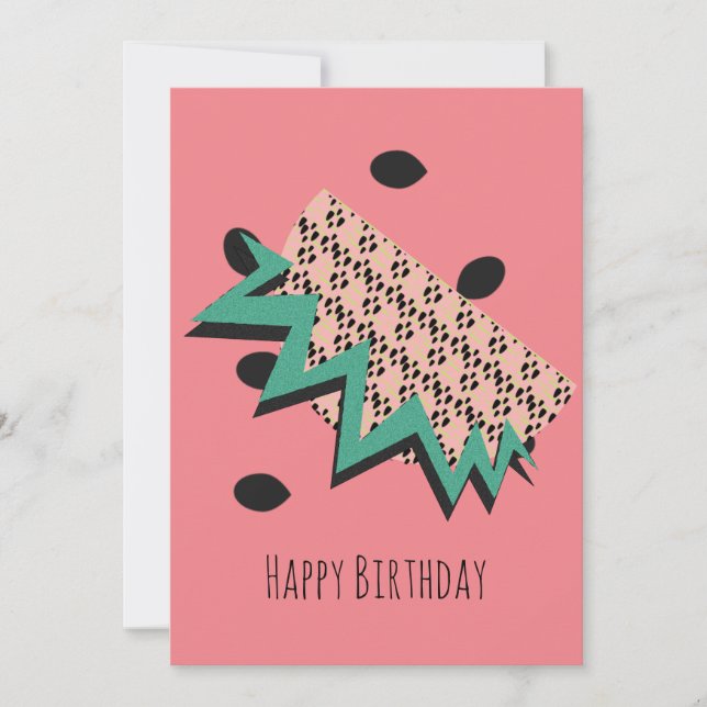 Retro Watermelon Seeds Pair Happy Birthday Card (Front)