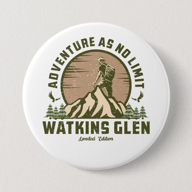Retro Watkins Glen Hike  Button (Front)