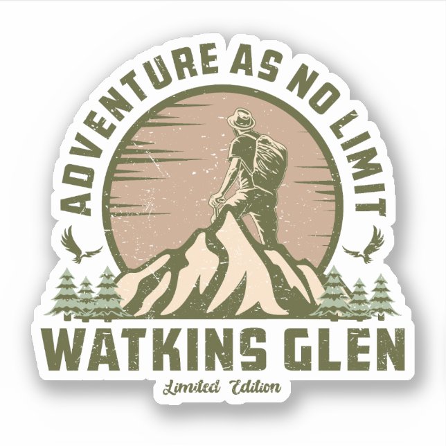 Retro Watkins Glen Hike  Sticker (Front)