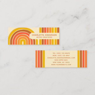Retro Wave Abstract Personalized Name Mini Business Card