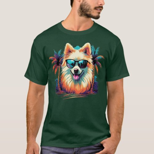 Retro Wave American Eskimo Dog Shirt