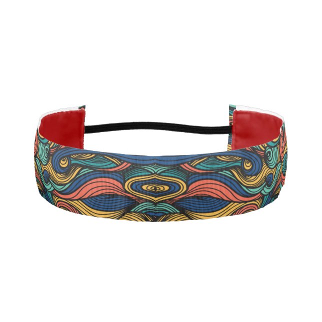 Retro Wave Athletic Headband Boho Style (Front)