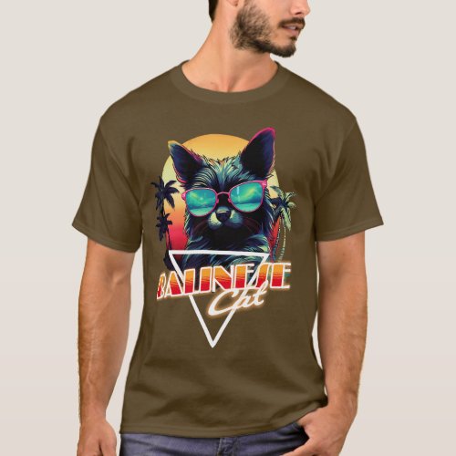 Retro Wave Balinese Cat Miami Shirt