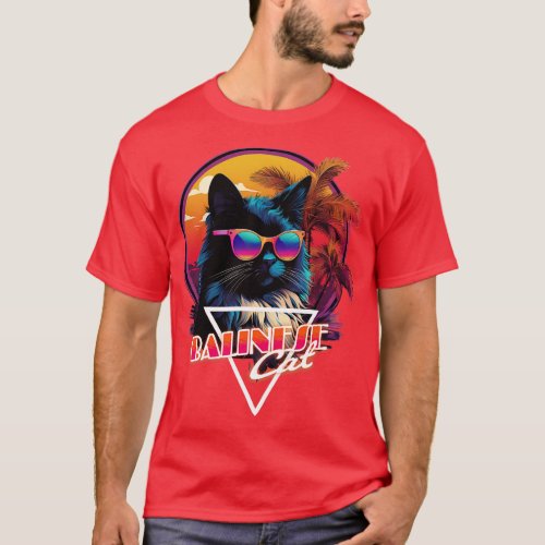 Retro Wave Balinese Cat Miami Shirt 1