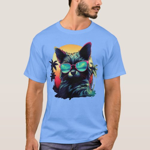 Retro Wave Balinese Cat T_Shirt
