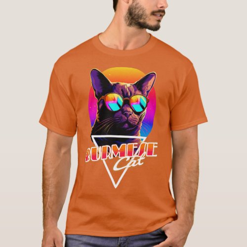 Retro Wave Burmese Cat Miami Shirt