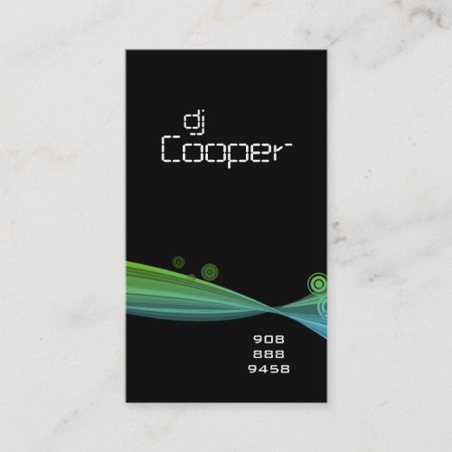 Retro Wave Business Card Blue Green Black