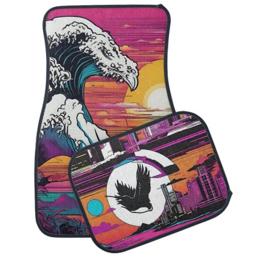 Retro Wave Car Floor Mats